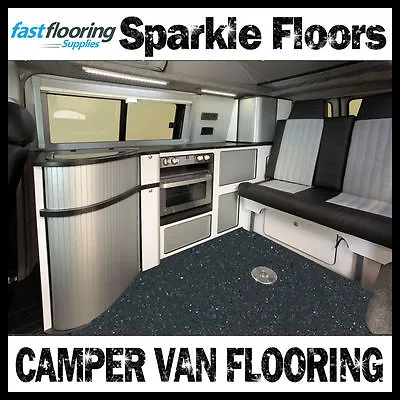 Altro Sparkly Dark Grey Camper Van Flooring / Motorhome Caravan Safety Flooring • £1