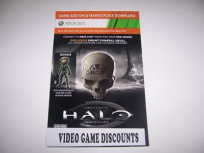 XBox 360 HALO Anniversary Combat Evolved Grunt Funeral Skull Bonus Card Code DLC • $7.99