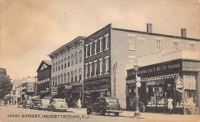 J86/ Hackettstown New Jersey Postcard C1940s Main Street Stores  260 • $9.20