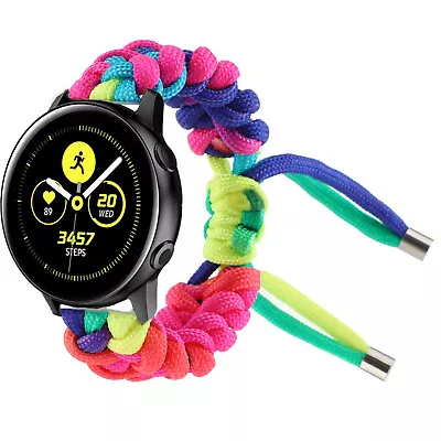 Colorful Nylon Knit Handmade Strap Watch Band For Garmin Vivoactive 3 / Vivomove • $20.99