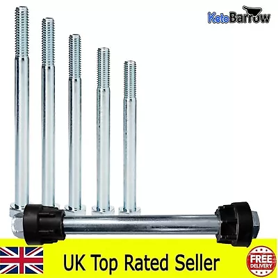 Wheelbarrow Axle / Spindle Metal Bolt And Sleeve Set To Fit 1  (25.4mm) Bore • £5.99