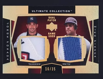 2003 Ud Ultimate Collection Jorge Posada Mike Piazza🔥gold Patch #/35 Sp🔥hof Ny • $250