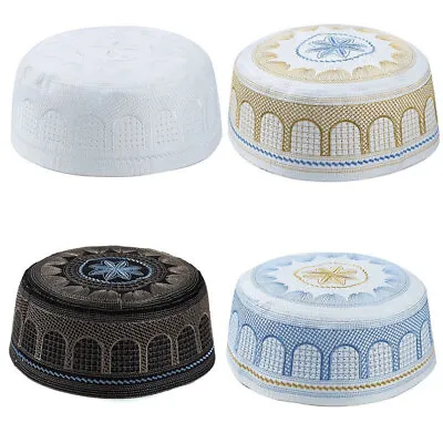 Men Cotton Embroidery Islamic Muslim Turban Hijab Cap Bonnet Jewish Prayer Hats • $2.07