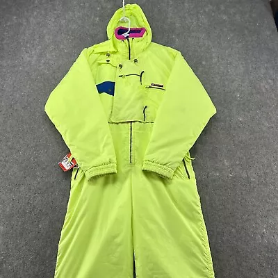 VINTAGE Sunice Ski Suit Mens Large Green Neon Insulated Snow Snowboard Ski 90s • $99.95