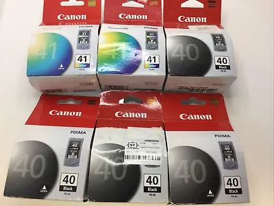 Lot Of 6: Canon PG 40 X4 And CL 41 X2 Ink PIXMA MP190 MP210 MP450 MP460 MP470 • $58.65