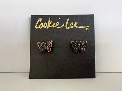 Cookie Lee Jewelry Butterfly Orange Earrings 81177 New • $14