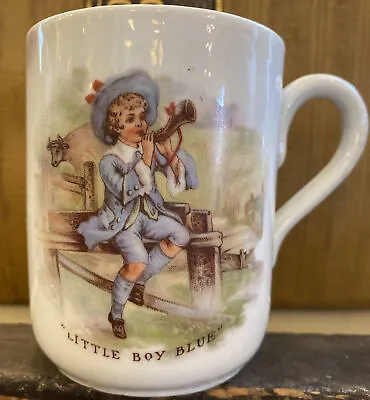 Vtg German Children’s Cup Mug Nursery Rhyme Little Boy Blue • $12.50