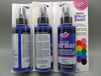 3 Fabric Spray Paint Sapphire Pump Action 118ml Tulip Permanent • £8.99