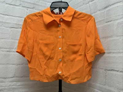 $41.25 • Buy Staud Copa Button Up Crop Top, Women's Size M, Monarch NEW