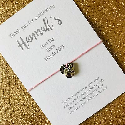 £1.50 • Buy Personalised Classy Hen Do Party Bag Filler Favour Wish Bracelet Hen Charm