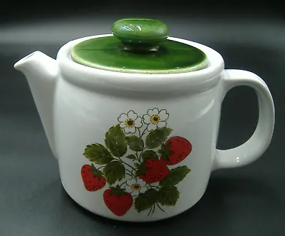 Vintage McCoy Pottery Strawberry Fields Teapot 1418  FLAW DECOR USE ONLY READ • $8.56