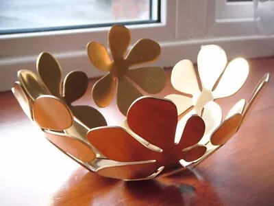 Metal IKEA Stockholm Bowl Gold Colour Monika Mulder Floral 21.5cm Fruit Bowl • £16.95