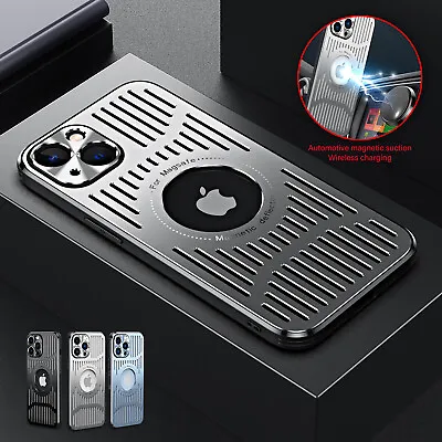 For IPhone 15 14 Pro Max 12 13 MagSafe Metal Case Heat Dissipation Cover • £6.71