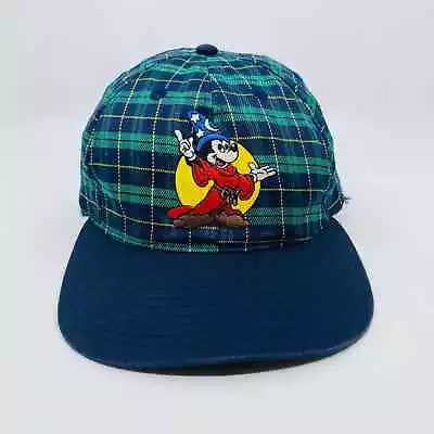 Vintage Disney World On Ice Snapback Hat Green Plaid Mickey Mouse • $9.99