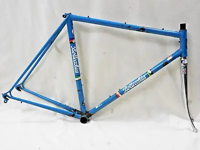 Vintage 55 X 55 Cm Bottecchia Columbus Cromor Blue Frame Set W/ Chrome Fork • $125