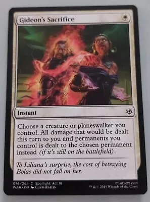 MTG Magic The Gathering - Gideon's Sacrifice - War Of The Spark 2019 • £0.99