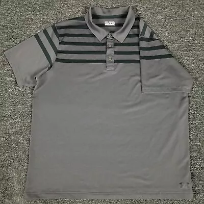 Under Armour Polo Shirt Mens 2XL Gray Heatgear Regular Fit Stretch Golf Preppy • $16.99