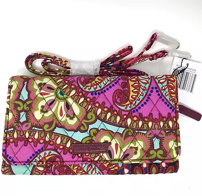 Vera Bradley Crossbody Wallet Resort Medallion Pink Floral Paisley NEW WITH TAGS • $24.99