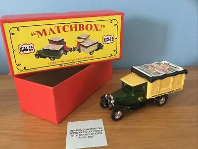 Matchbox Yesteryear MICA-22 1932 Ford AA Truck - 22nd MICA Code 2 1 Of 100 Green • £24.99