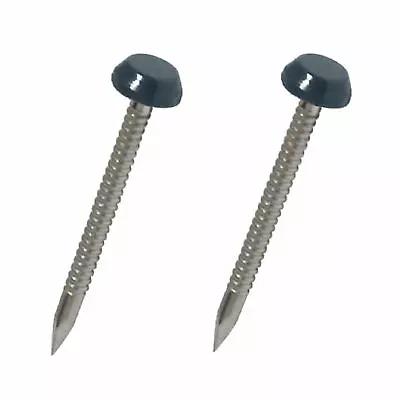 £3.69 • Buy 50 X Anthracite Grey UPVC 30mm Poly Top Pins Nails Plastic Headed Fascia Fixings