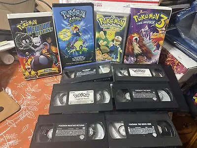 6 Pokemon VHS Tapes Lot Mewtwo Returns The Movie 2000 & 3 I Choose You Pikachu! • $55