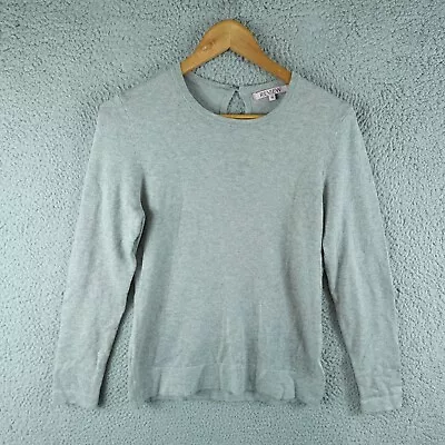 Review Womens Top 12 Grey Knit Long Sleeve Jumper Career Work Office Corporate • $19.90