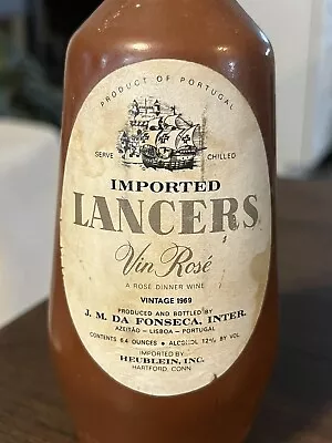 1969 Fonseca Lancers Vin Rose Wine Bottle Portugal Vintage • $18.99