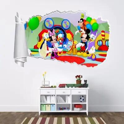 Mickey Mouse & Friends 3D Torn Hole Ripped Wall Sticker Decal Art Mural WT200 • $24.17