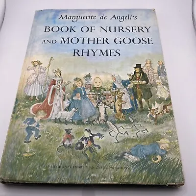 Vintage 1954 Book Of Nursery And Mother Goose Rhymes Big Hardcover Book • $12.50