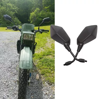 Pair Black Motorcycle Rear View Side Mirrors For Kawasaki KLR250 KLR650 KLX110 • $25.29