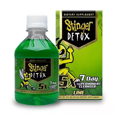 Stinger Detox 5X 7-Day Extra Strength Permanent Drink – Lime Flavor – 8 FL OZ • $23.98