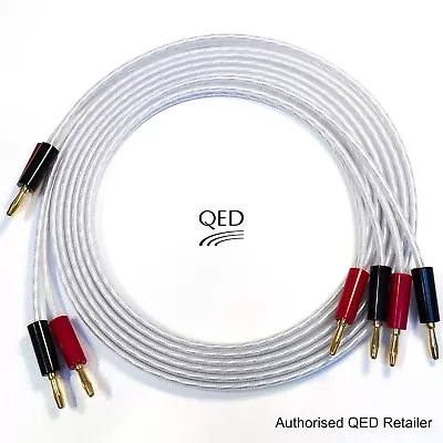 QED XT25 Performance Speaker Cable 2 X 1.5m Gold Banana Plugs Terminated Pair • £33.95