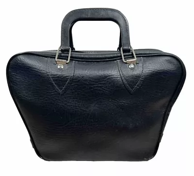 VTG 2-Ball Duckpin Bowling Ball Bag - Faux Leather Solid Black • $39.99