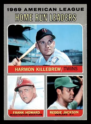 1970 Topps Baseball #66 A.L. HR Leaders Killebrew Jackson EX *d4 • $10