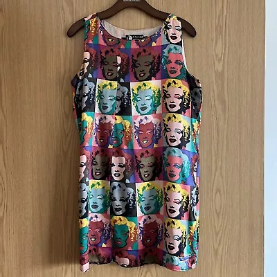 Andy Warhol Pepe Silk Marilyn Monroe Dress M. Altered. Lined.  Marks On Lining • £23