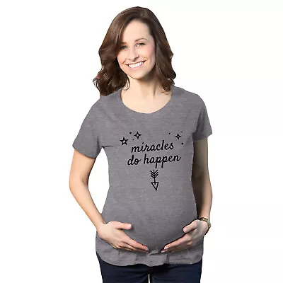 Maternity Miracles Do Happen Pregnancy Tshirt Inspirational Tee For Belly Bump • $9.50