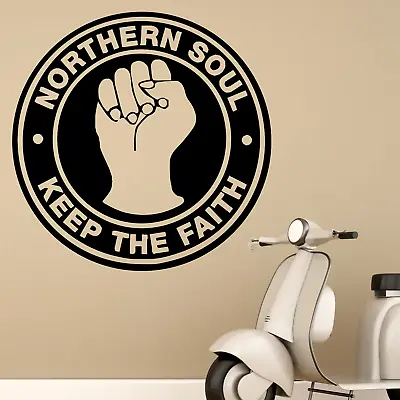 £17.49 • Buy Wall Sticker Northern Soul Inverted Colours Keep The Faith Music Logo 21-110cm