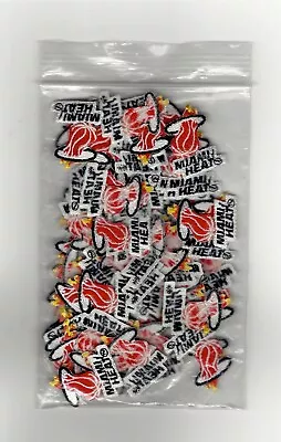 Bag Of 10 Small NBA Miami Heat Iron-On Patches.Fast Shipping.  NBA BASKETBALL ! • $8.99