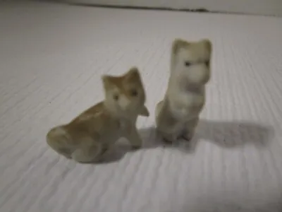 Ceramic Unglazed Miniature 1/2  Set Of 2 Puppy Dogs Japan Vintage • $9.50