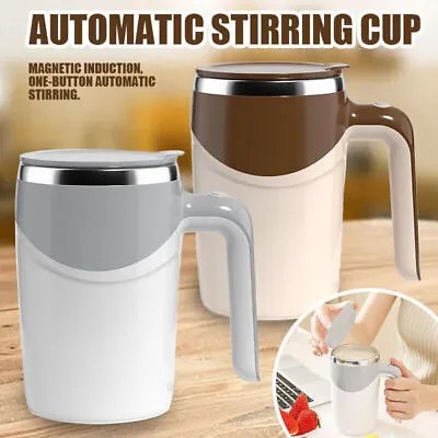 £8.95 • Buy Automatic Self Stirring Mug Stainless Steel Magnetic Coffee Tea Milk Mixing Cup