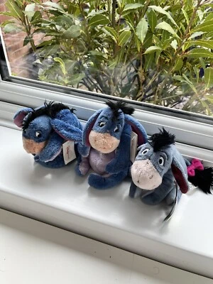 £4.99 • Buy Disney Store Bundle 3 X Eeyore, Plush Soft Toys With Labels