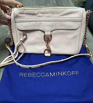 Rebecca Minskoff Leather Mini Mac Crossbody In Soft Pink W/ Rose Gold Hardware • £53.08