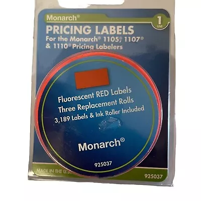 Monarch Pricing Labels 1 Line For 1105 1107 1110 Pricing Labeler 3 Rolls New • $12.54