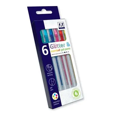 £2.65 • Buy 6 Pack Of Glitter & Scented Gel Pens School Office Writing Novelty Stationery 