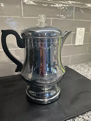 Vintage Coffee Maker FARBERWARE Automatic Percolator Art Deco Swag Etching • $49