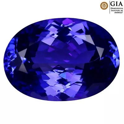 GIA CERTIFIED 12.97 Ct AAAA TERRIFIC OVAL (17 X 12 MM) NATURAL D'BLOCK TANZANITE • $5344.99