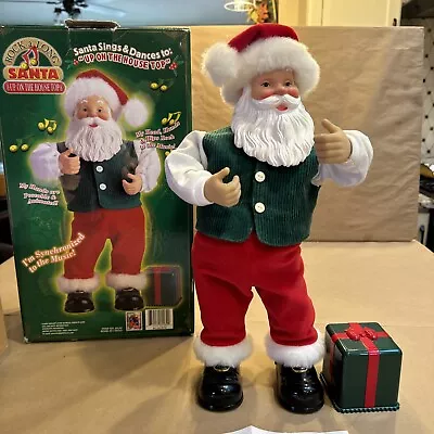 Vtg Rock A Long Santa Dancing Animated “Up On The Housetop” Works Great IOB. H • $24.99