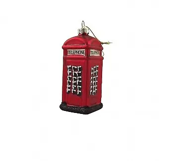£7.49 • Buy Gisela Graham Glass Telephone Box Christmas Decoration - Great London Gift Idea