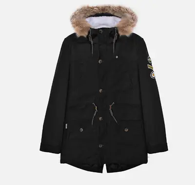 Lambretta Sherpa Lined Parka Coat Black UK Size 3XL #REF6 • £69.99