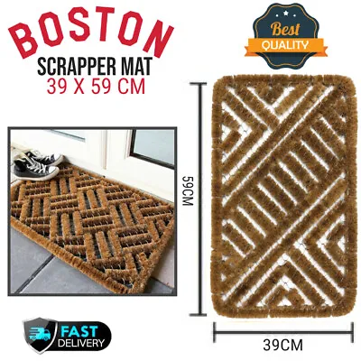 £14.49 • Buy Boston Traditional Coir Boot Scrapper Doormat Metal Frame 39 X 59cm Heavy Duty  